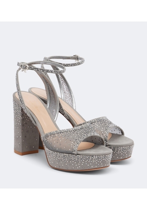 Gianvito Rossi Rania embellished organza platform sandals