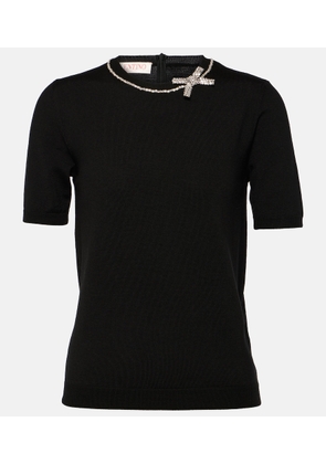 Valentino Embellished virgin wool top