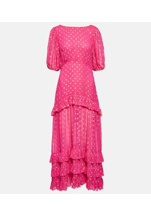 Rixo Shireen fil coupe georgette maxi dress