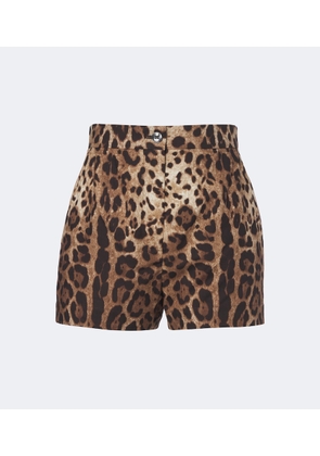Dolce&Gabbana Leopard-print cotton shorts