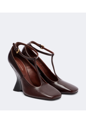 Dries Van Noten Leather T-strap wedges