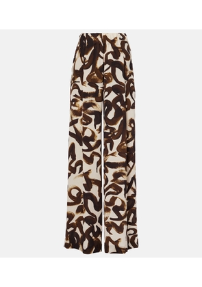 Dries Van Noten Printed high-rise wide-leg pants