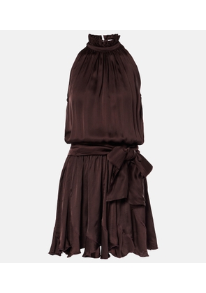 Poupette St Barth Bianca halterneck satin minidress