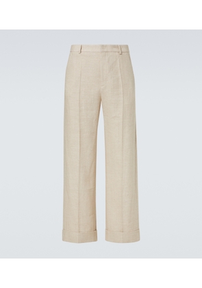 Valentino Linen-blend straight pants