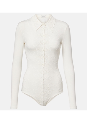 Magda Butrym Embroidered cotton-blend bodysuit