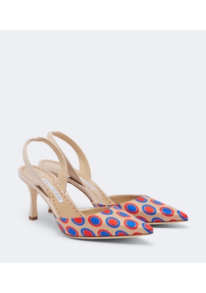 Manolo Blahnik Carolyne polka-dot slingback pumps