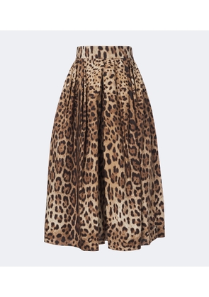 Dolce&Gabbana Leopard-print cotton midi skirt