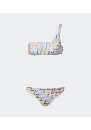 Missoni Zigzag one-shoulder lame bikini