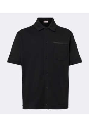 Moncler Leather-trimmed cotton shirt