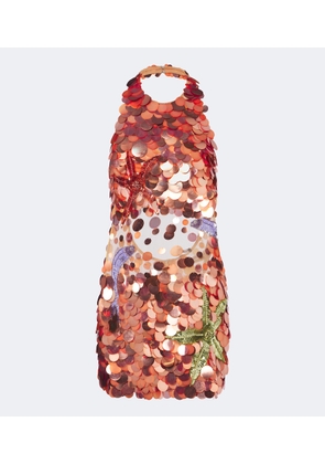 Retrofete Dorothy embellished halterneck minidress