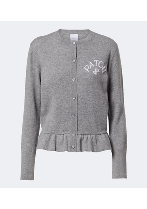 Patou Jacquard logo wool and cashmere cardigan