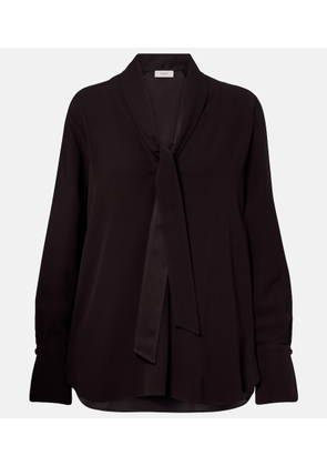 Agnona Tie-neck jersey blouse