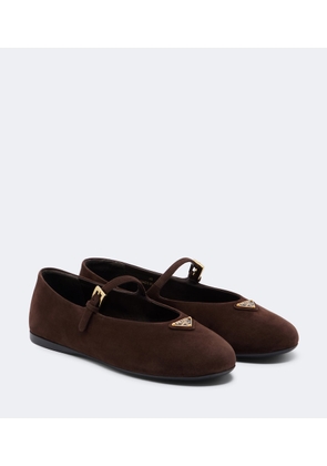 Prada Suede Mary Jane flats