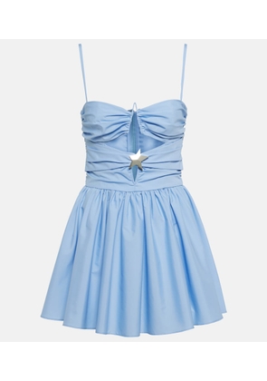 Area Cutout cotton-blend minidress