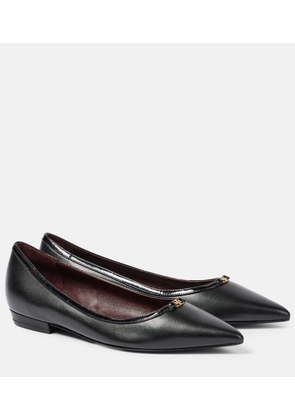 Tory Burch Double T leather ballet flats