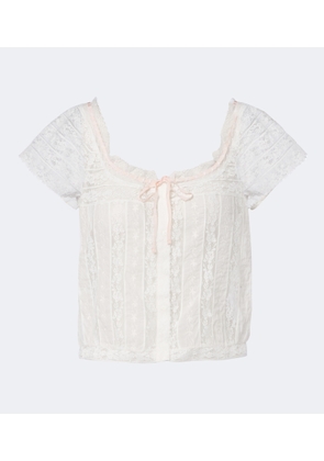 Doen Greta embroidered lace cotton top
