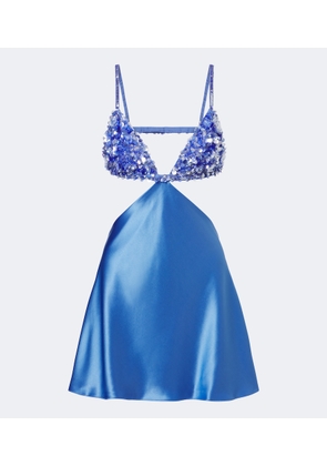 Retrofete Taliera embellished satin cut-out minidress