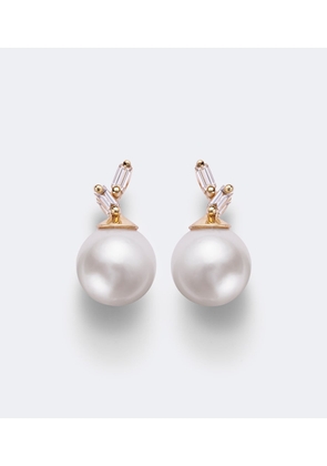 Suzanne Kalan 18kt gold earrings with pearls and diamonds