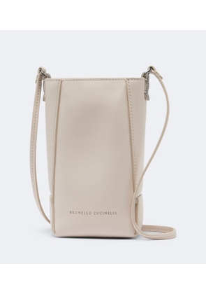 Brunello Cucinelli Duo Mini Monili leather phone pouch