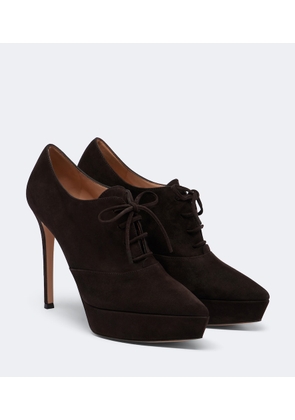 Gianvito Rossi Lace-up suede platform pumps