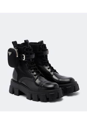 Prada Monolith leather ankle boots