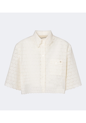 Valentino VLogo broderie anglaise cotton shirt