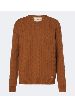 Valentino VLogo cable-knit cashmere sweater