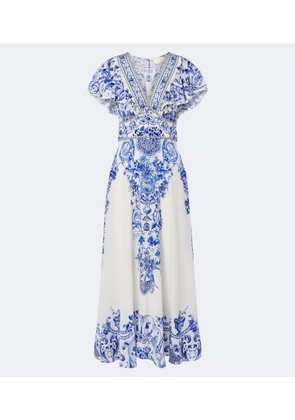 Camilla Embelished floral silk maxi dress