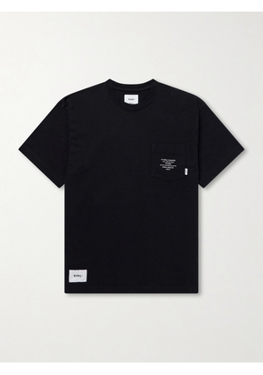 WTAPS - Logo-Appliquéd Printed Cotton-Jersey T-Shirt - Men - Black - S