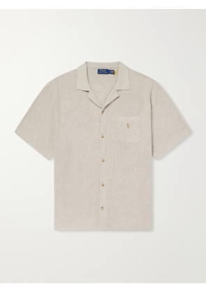 Polo Ralph Lauren - Convertible-Collar Logo-Embroidered Cotton-Piqué Shirt - Men - Neutrals - XS