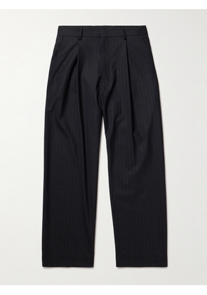 NN07 - Kay 10037 Wide-Leg Pleated Pinstriped Woven Trousers - Men - Blue - UK/US 29