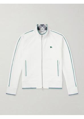 Burberry - Logo-Embroidered Jersey Zip-Up Sweatshirt - Men - White - S