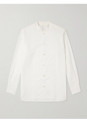 Eleventy - Nehru Lyocell, Linen and Cotton-Blend Shirt - Men - White - S