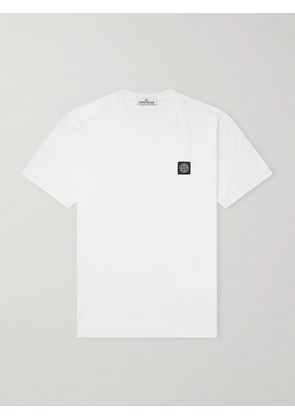 Stone Island - Logo-Appliquéd Garment-Dyed Cotton-Jersey T-Shirt - Men - White - S