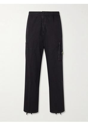 Stone Island - Wide-Leg Cotton Ripstop Cargo Trousers - Men - Black - UK/US 29
