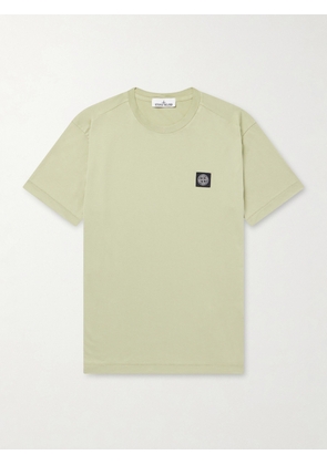 Stone Island - Logo-Appliquéd Garment-Dyed Cotton-Jersey T-Shirt - Men - Green - S