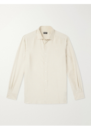 Zegna - Striped Silk Shirt - Men - Neutrals - XS
