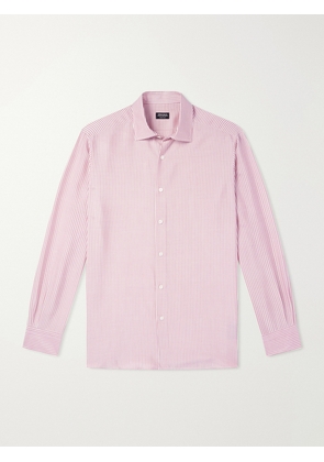 Zegna - Striped Silk Shirt - Men - Pink - XS