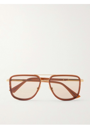 Bottega Veneta - Aviator-Style Gold-Tone and Acetate Sunglasses - Men - Gold