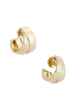 MEGA Chunky Double Hoop Earrings in Metallic Gold.