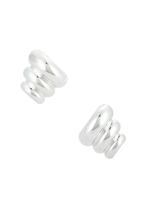 MEGA Croissant Earrings in Metallic Silver.