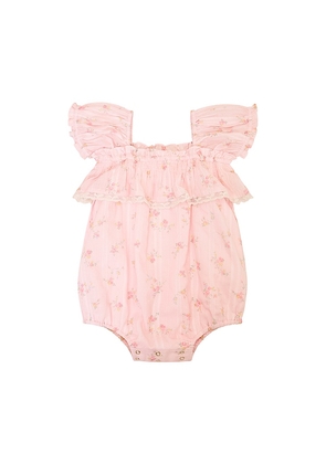 LoveShackFancy Baby Carlita Pinafore in Pink. Size 6-9m. Also in 9-12m, 12-18m, 18-24m.