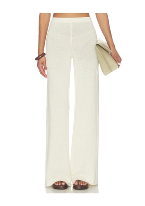 L'Academie Lilyann Knit Pant in Cream. Size XS. Also in XXS, S, M, L, XL.