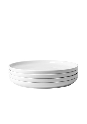Public Goods Ceramic Dinner Plate Set of 4 in White.