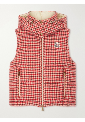 Moncler - Niverolle Logo-appliquéd Padded Wool-blend Tweed Vest - Red - 00,0,1,2,3