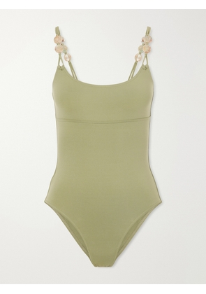 Eres - Lynda Bead-embellished Swimsuit - Green - FR 36,FR 38,FR 40,FR 42,FR 44,FR 46,FR 48
