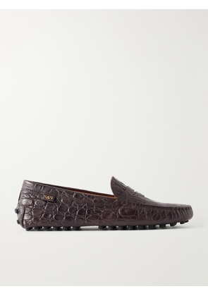 Tod's - Gommino Croc-effect Leather Loafers - Brown - IT36,IT37,IT37.5,IT38,IT38.5,IT39,IT39.5,IT40,IT40.5,IT41,IT41.5,IT42