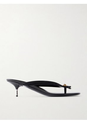 Versace - Medusa-embellished Leather Thong Sandals - Black - IT36,IT36.5,IT37,IT37.5,IT38,IT38.5,IT39,IT39.5,IT40,IT40.5,IT41