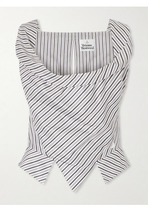 Vivienne Westwood - Sunday Asymmetric Striped Cotton-poplin Blouse - Gray - IT36,IT38,IT40,IT42,IT44,IT46,IT48