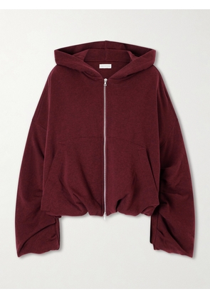Dries Van Noten - Cotton-jersey Zip-up Hoodie - Burgundy - x small,small,medium,large